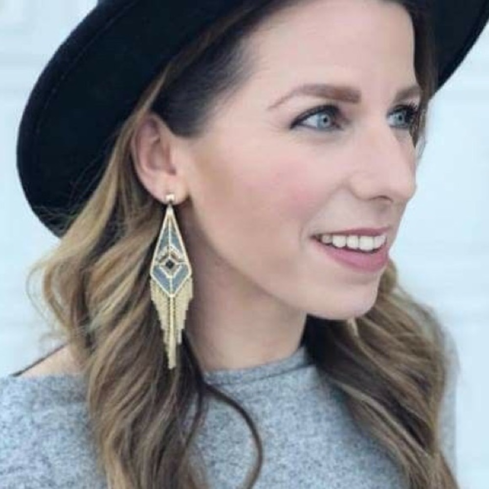 Aiyanna Fringe Chandelier Earrings - Picture 2 of 7